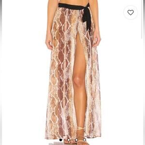 House of Harlow 1960's Striped Python Rachel Maxi Skirt XS Sarong Swim Cover Up